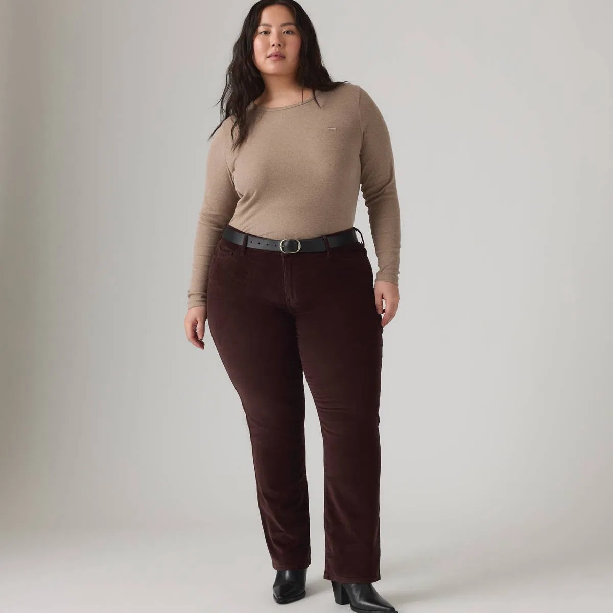 Классические прямые вельветовые женские брюки (большие размеры) Levi's, Java - Brown