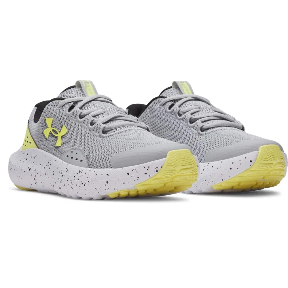 Детские беговые кроссовки для девочек легкие Grade School Surge 4 Under Armour, Black Purple Yellow Reflective — фото 2