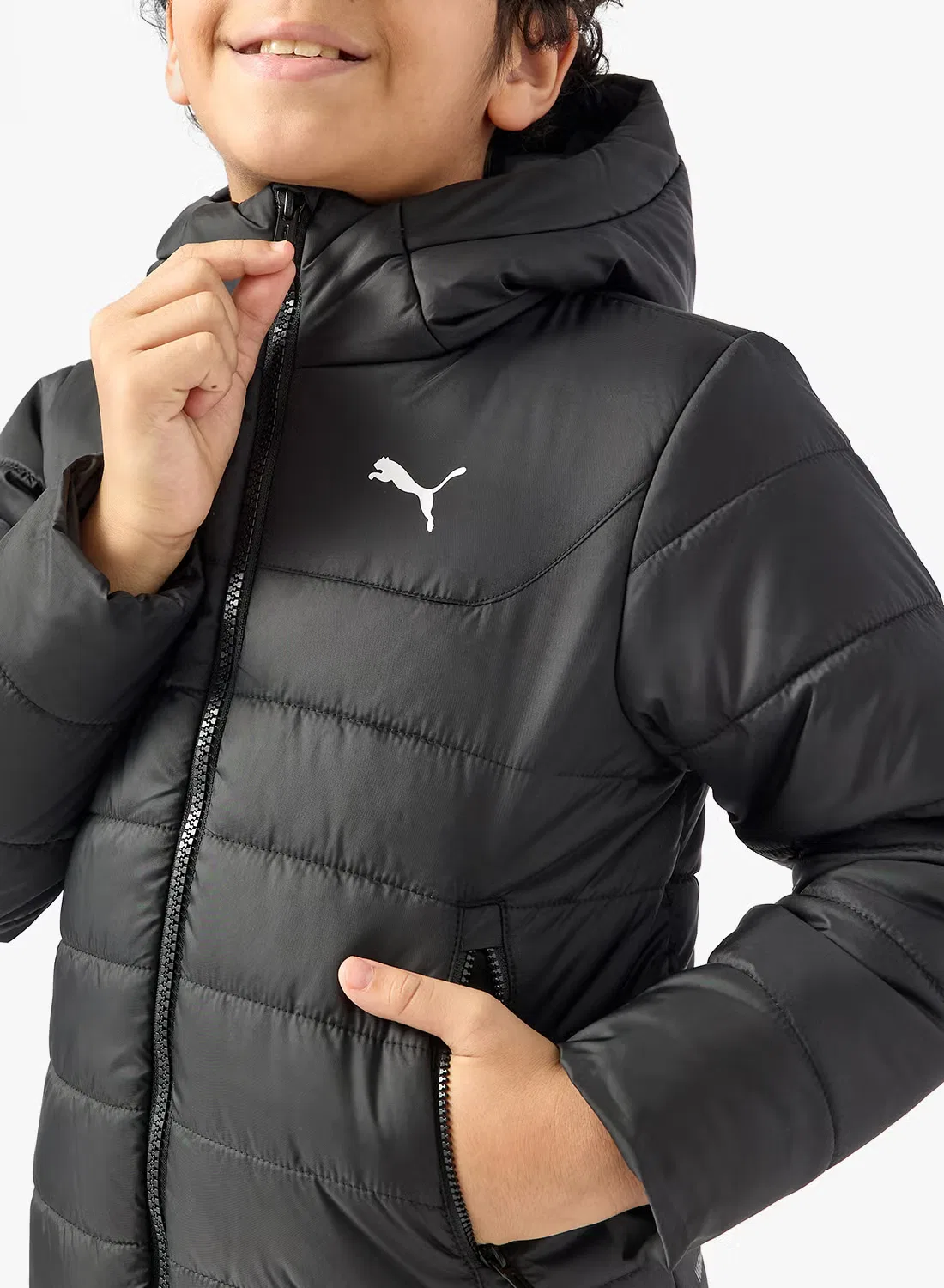 Худи детская утепленная с капюшоном Youth Essential Puma, черный — фото 3