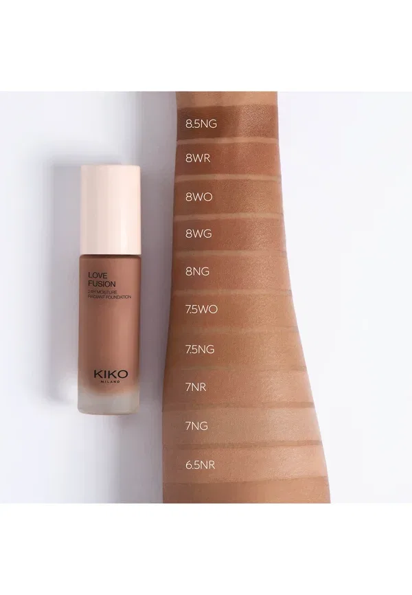 Тональный крем Love Fusion 24h Moisture Radiant Foundation - тональный крем 30 мл Kiko Milano, цвет 8 warm rose — фото 4