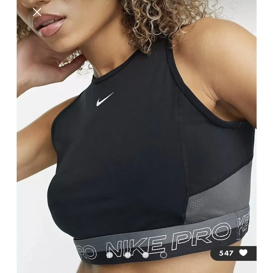 Женский спортивный топ Nike Pro Dri-Fit Cropped Training, Черный — фото 2