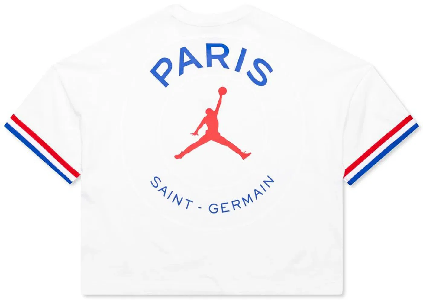 Женская футболка с коротким рукавом Jordan x PSG S/S Top, White/University Red — фото 2