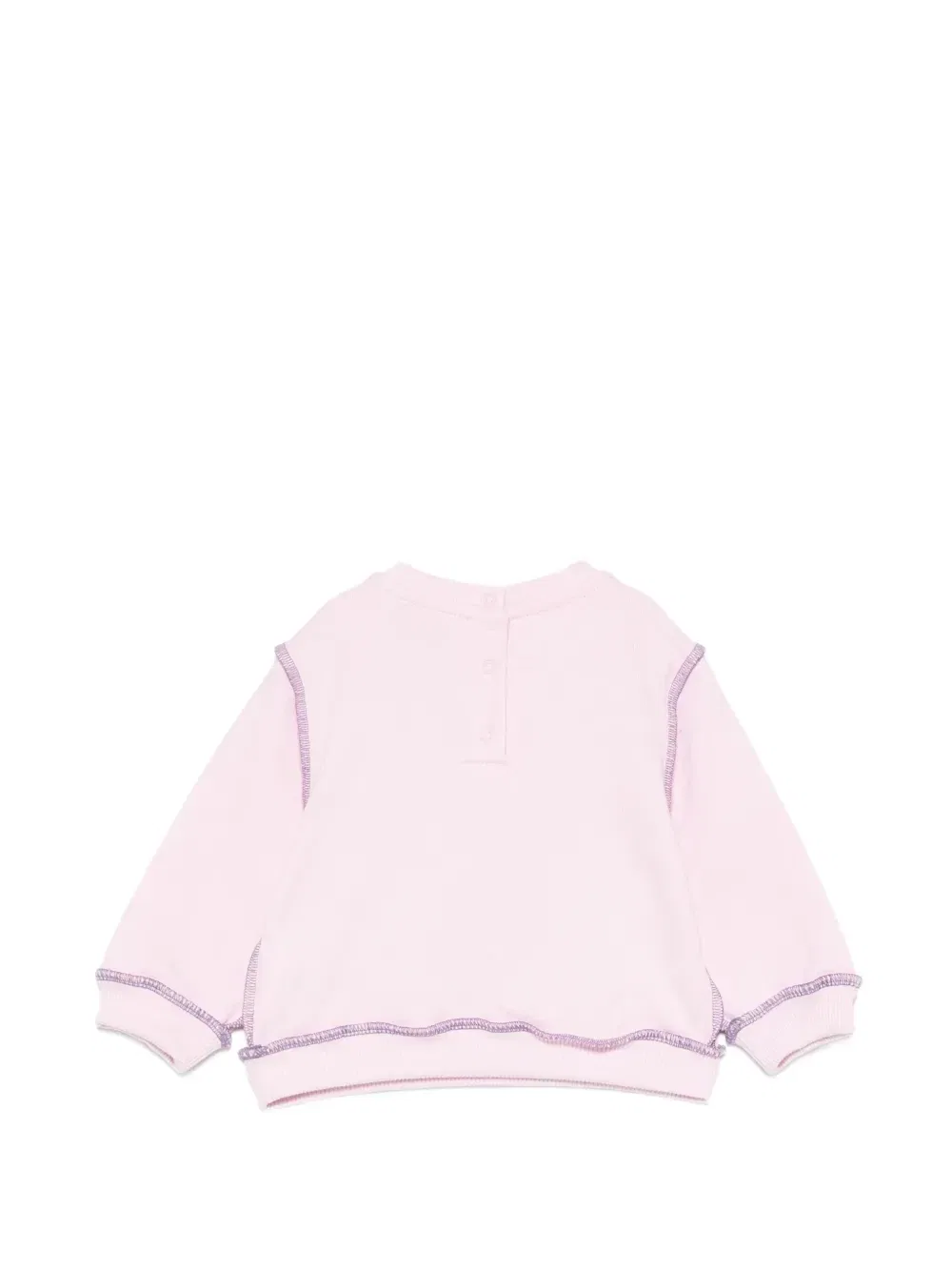 Свитшот с вышитым логотипом и контрастной строчкой Pucci Junior, розовый — фото 2