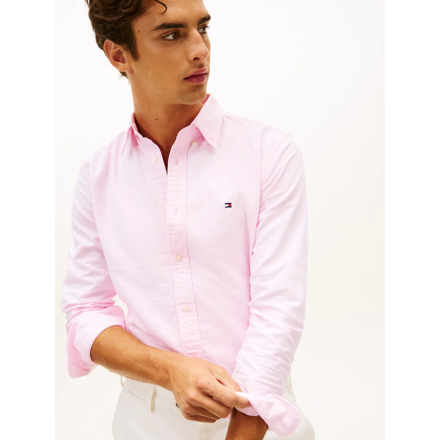 Мужская рубашка с длинным рукавом Oxford Dobby Tommy Hilfiger, Rose Petal — фото 2