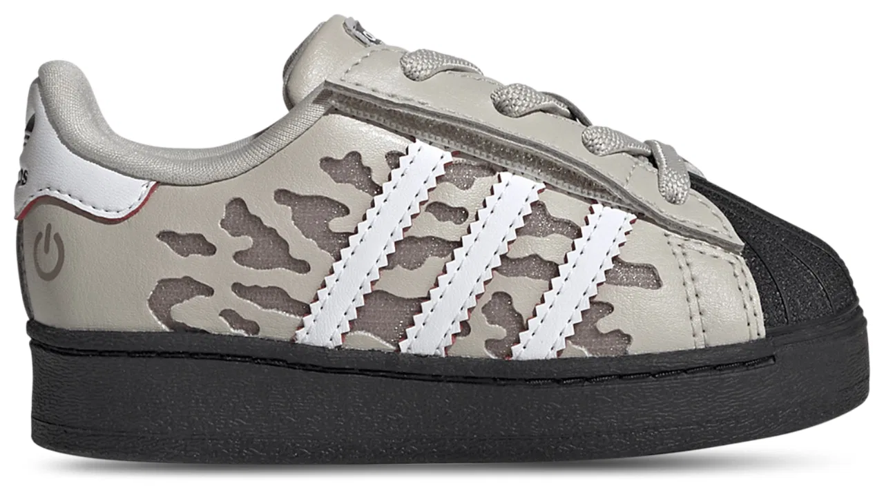 Детские кроссовки для мальчиков с LED-подсветкой Superstar adidas, Wonder Alumina/Footwear White/Core Black