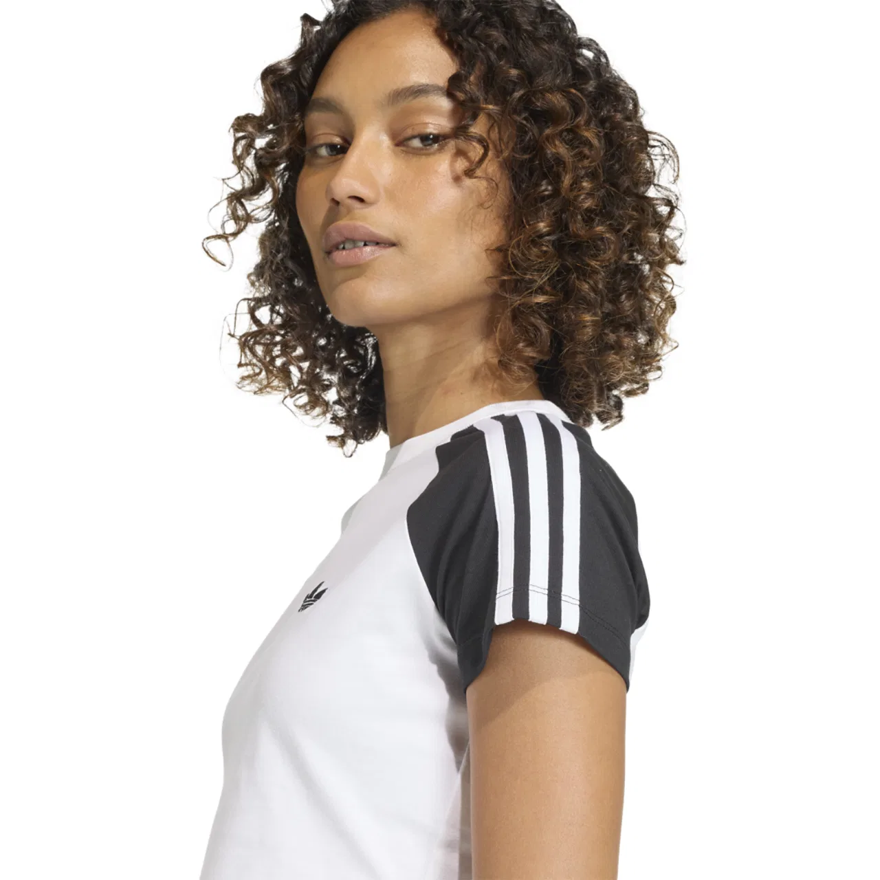 Женская футболка SST Baby Adidas, цвет Black/White/White — фото 3