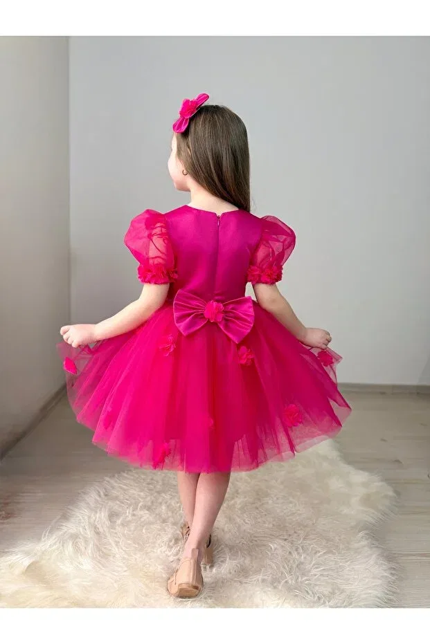 Детское платье для девочек с принтом Gulsagg, Fuchsia — фото 3