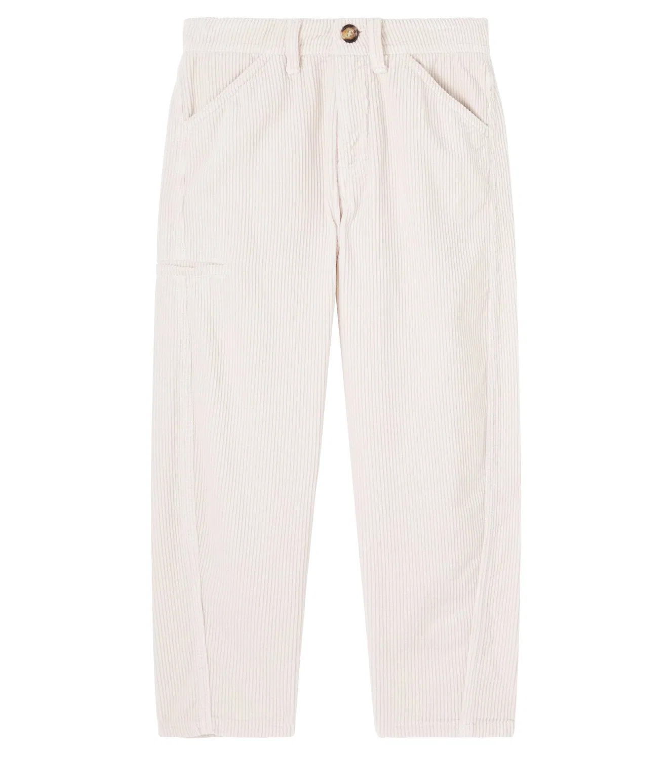 Брюки хлопковые вельветовые Brunello Cucinelli Kids, белый