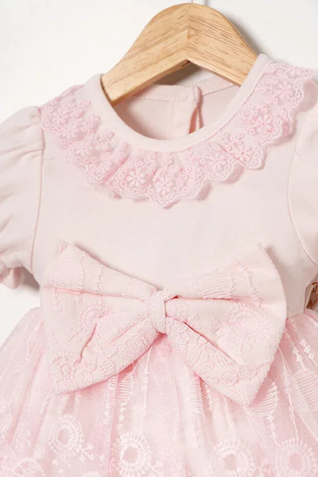 Детское платье для девочек с вышивкой Miniday Baby, Pink — фото 3