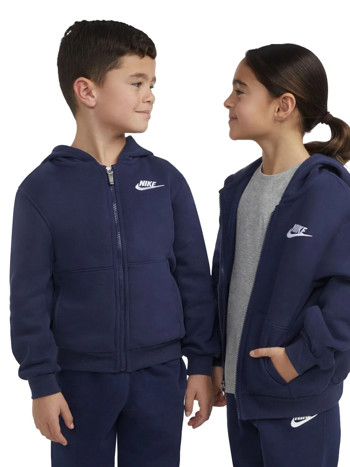 Толстовка на молнии Club Fleece Nike, темно-синий — фото 4