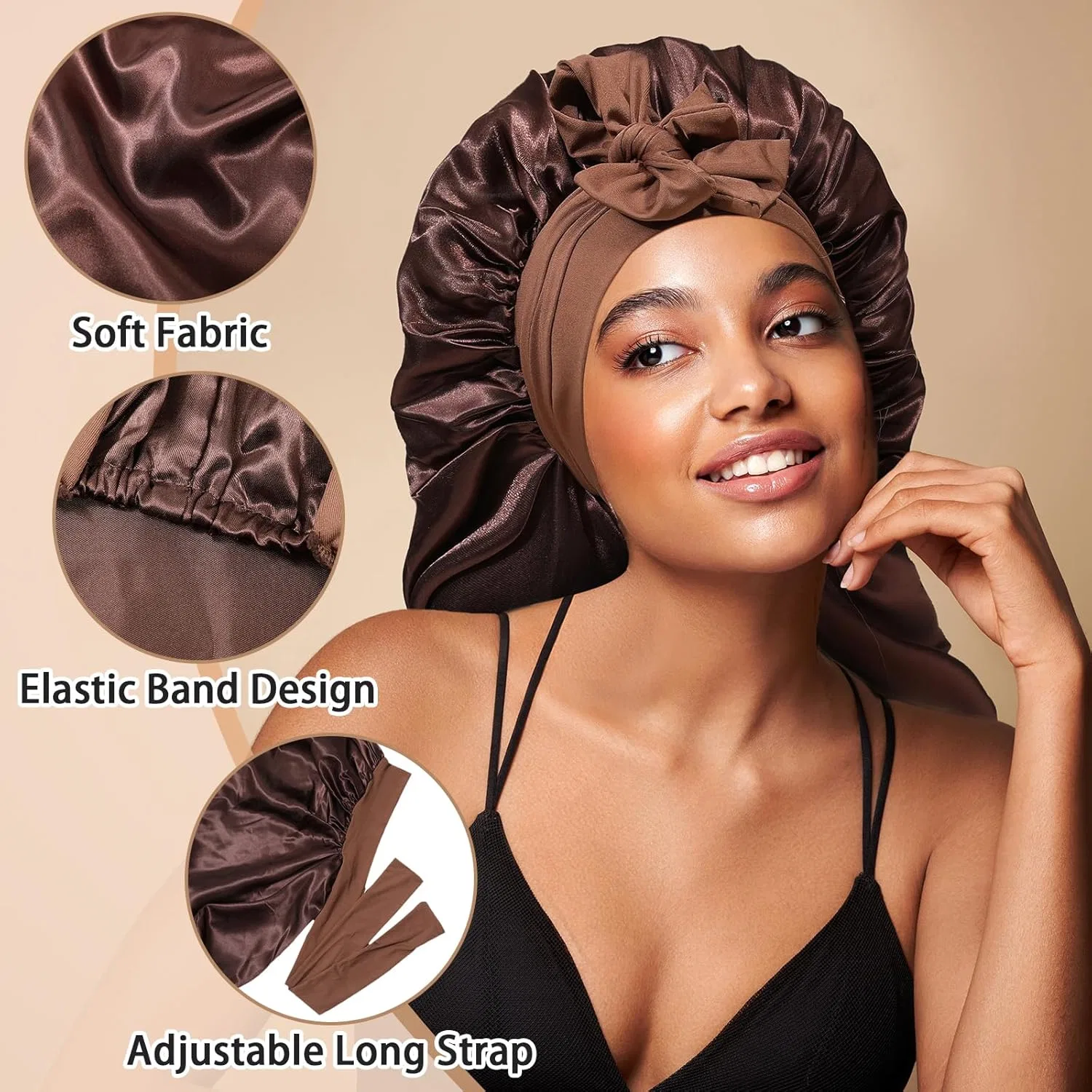 Шапочка для душа из сатина, Ufgin, dark brown — фото 4