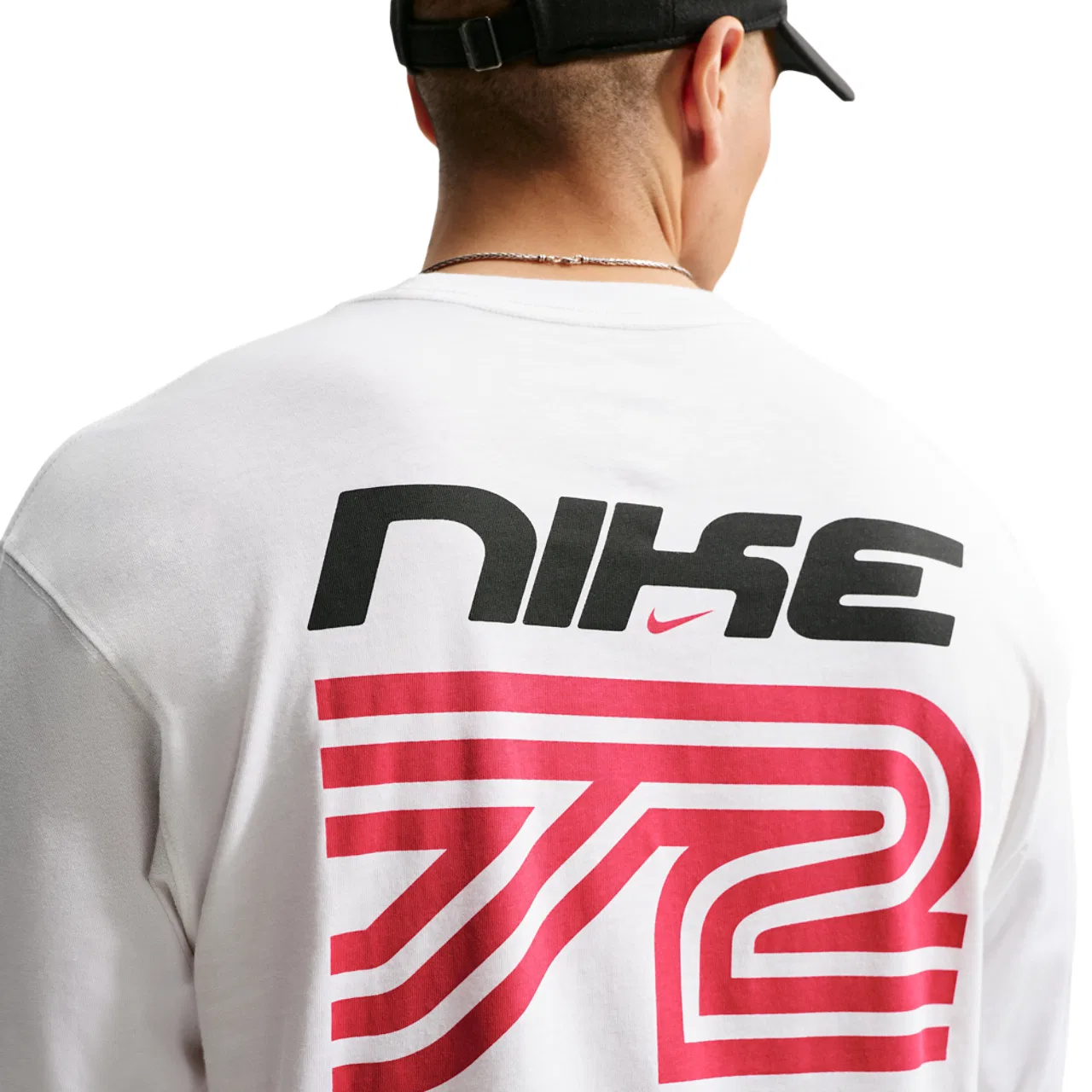 Мужская футболка с длинным рукавом с принтом Nike NSW Loose LS Swoosh Speed Tee, White — фото 2