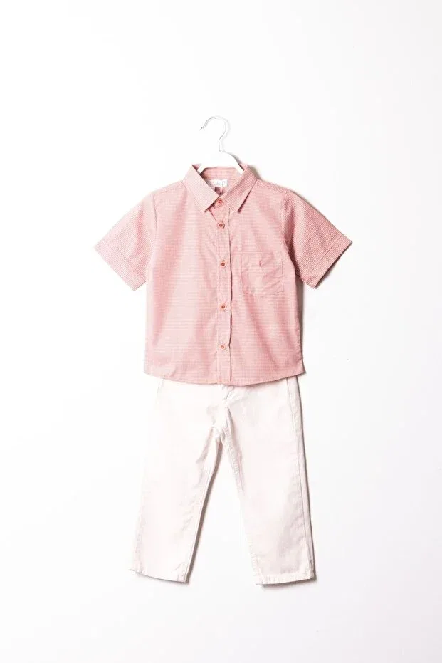 Детская рубашка для мальчиков с коротким рукавом Pink Hippo Kids, Rose Dry — фото 2