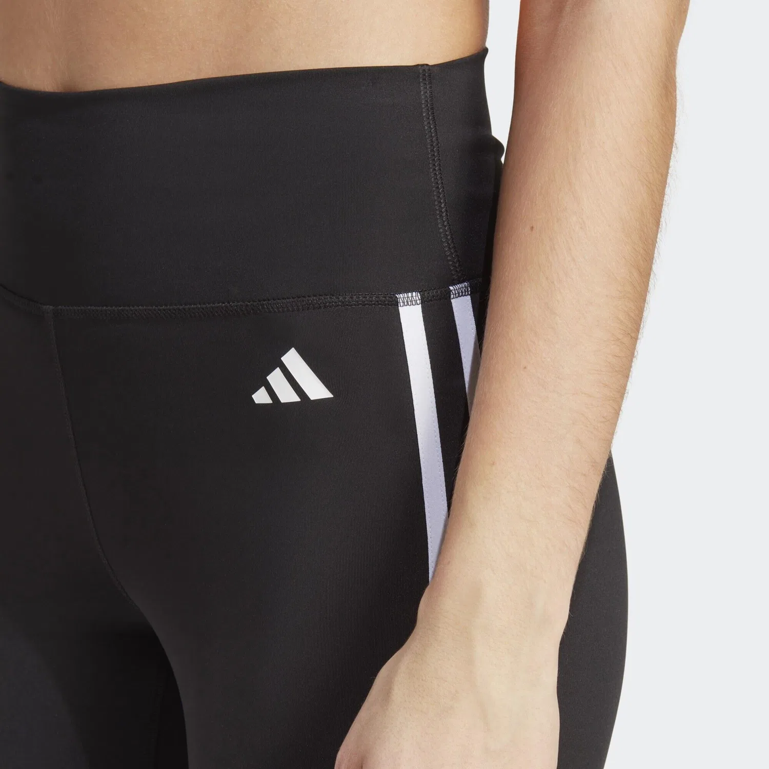 Женские леггинсы с высоким поясом Train Essentials 3-Streifen High-Waisted 3/4-Leggings Adidas, Schwarz — фото 4