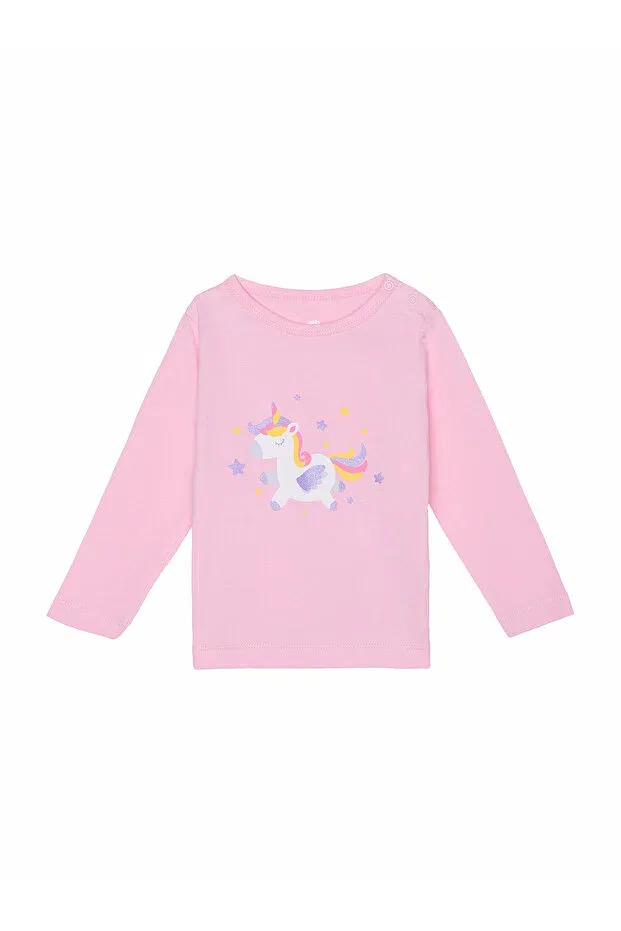 Детская футболка с принтом с длинным рукавом Molica Baby, Pink