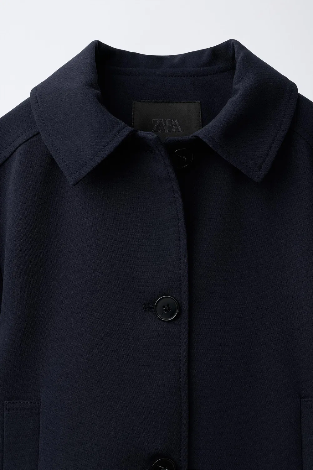 Рубашка с воротником ZARA, Navy blue — фото 3