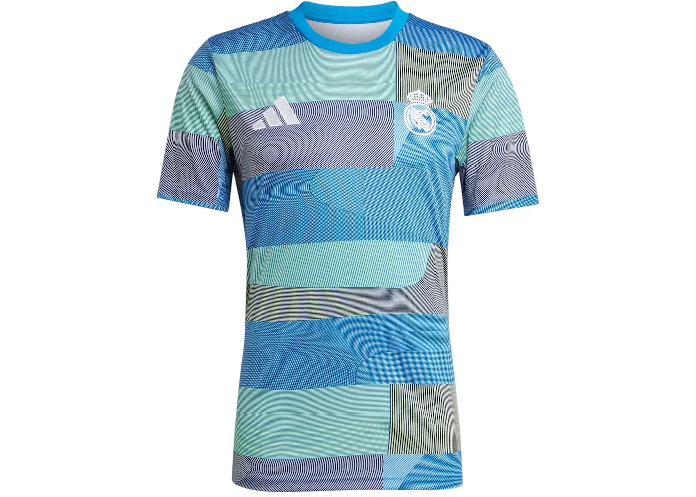 Мужская футболка для предматчевой разминки с принтом Adidas, Real Madrid 25/26 Pre-Match Jersey, Blue Bird
