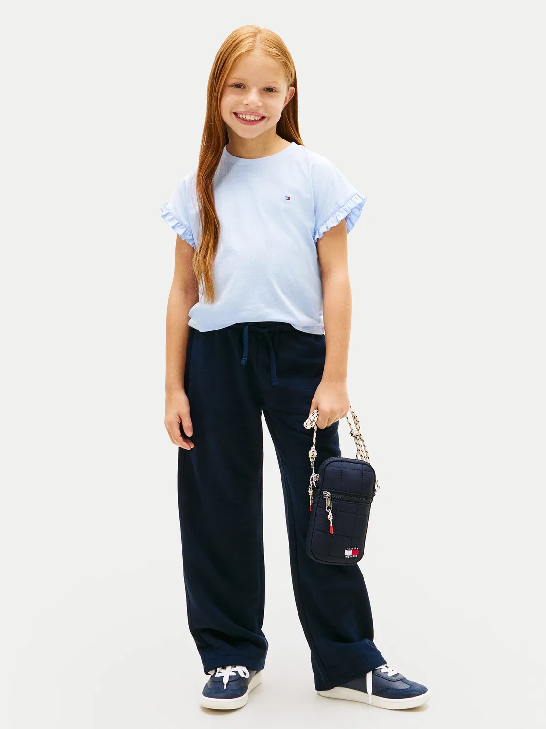 Футболка свободного кроя для девочки Essential Tommy Hilfiger, голубой — фото 2