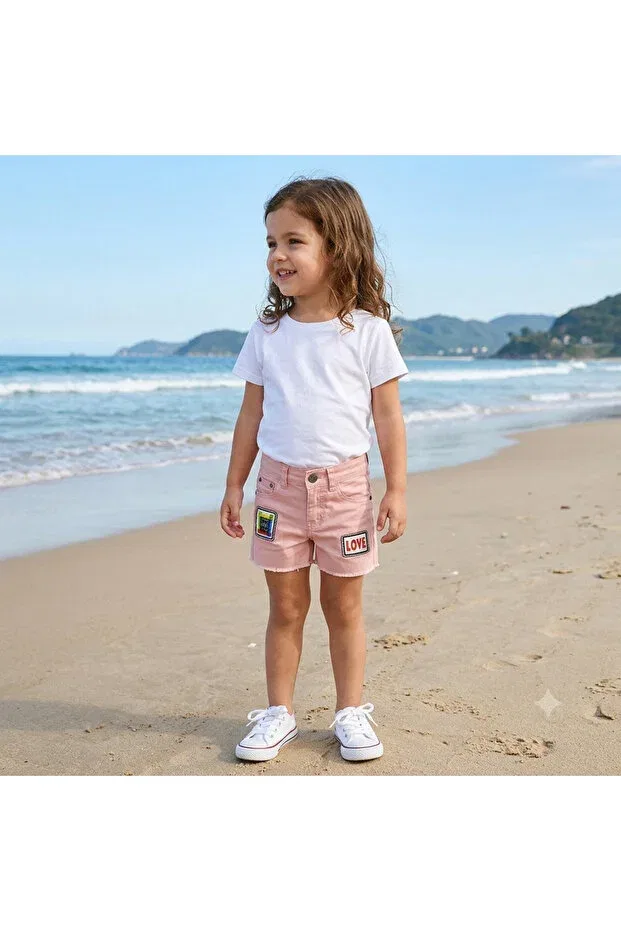 Детские шорты для девочек джинсовые хлопковые Rindo Kids, Pink