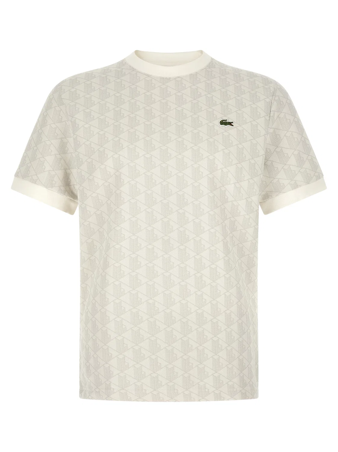 Мужская футболка с геометрическим принтом монограммы Lacoste, Beige