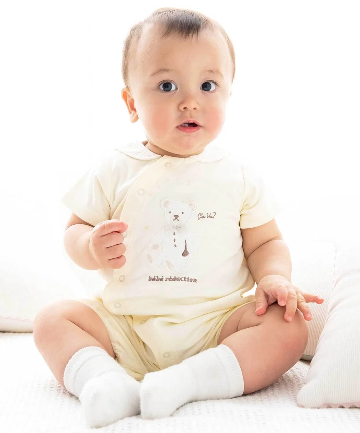 Детский комбинезон-боди для мальчиков с аппликацией модели Lou-chan, fillot de bebe reduction, Yellow