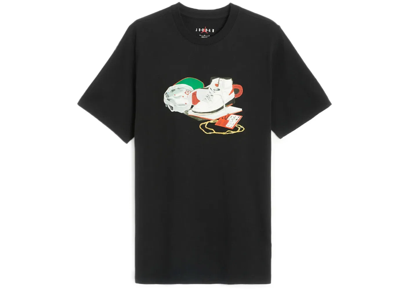 Мужская футболка с принтом Nike Jordan Flight Artist Series by Jacob Rochester Tee, Black/White