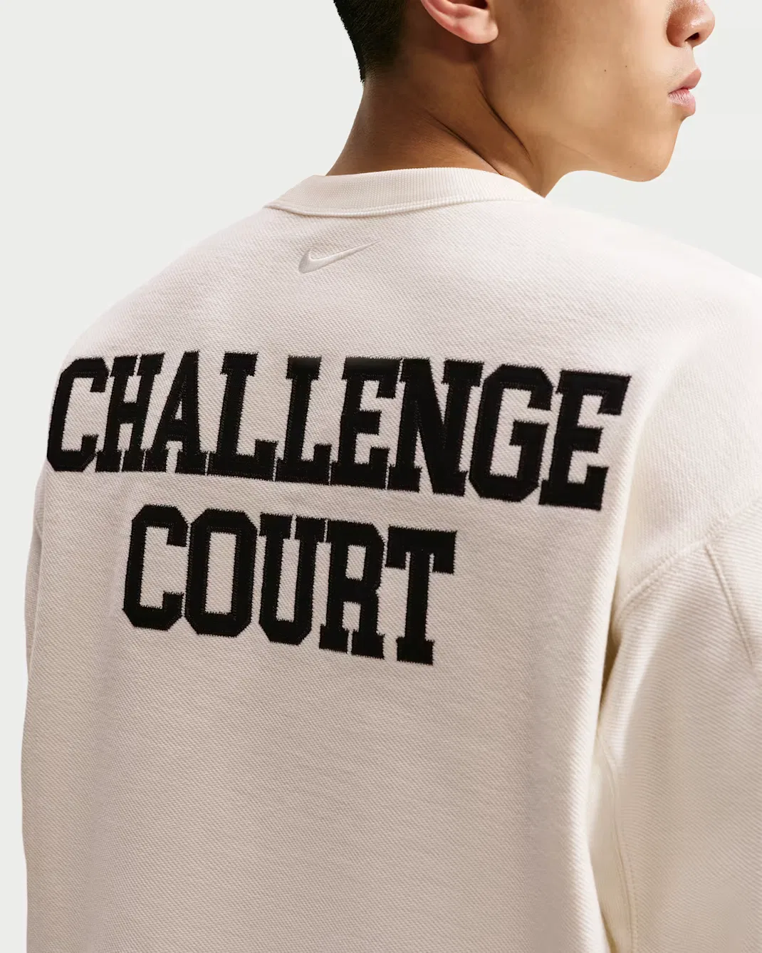 Мужская толстовка с круглым вырезом из французского трикотажа Nike Club Rules, Sail/Black — фото 2