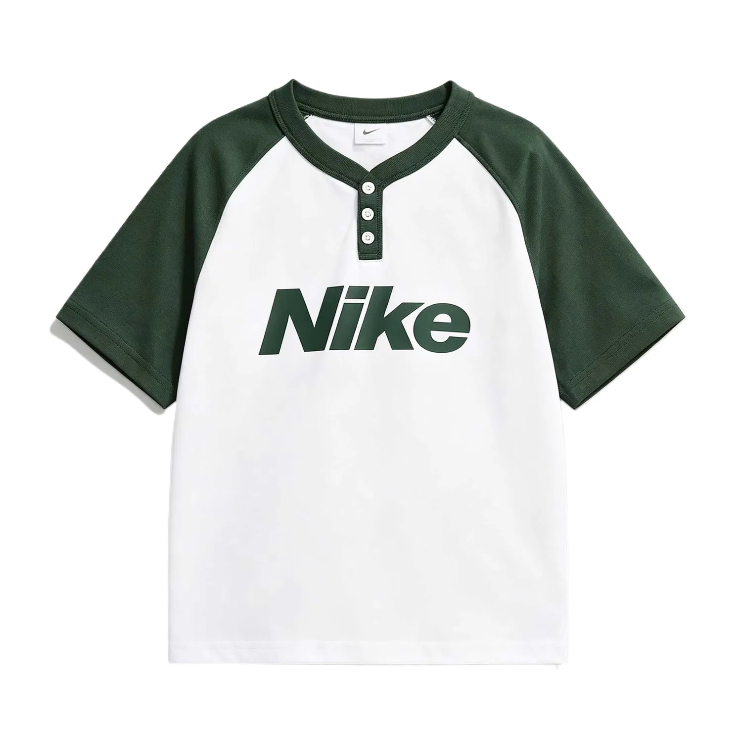 Футболка детская с воротником Henry, Nike, Fir Green