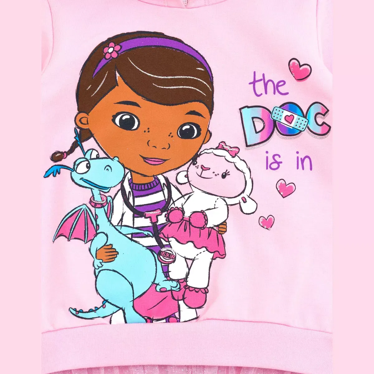 Детское худи для девочек с принтом Doc McStuffins Disney Fleece Pullover Hoodie Disney, Pink — фото 2