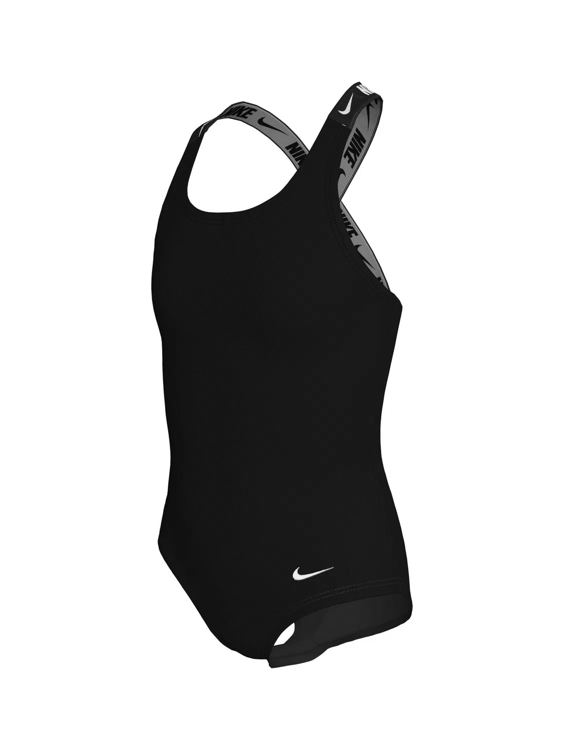 Купальник слитный Nike Black Logo Tape Crossback, черный — фото 3