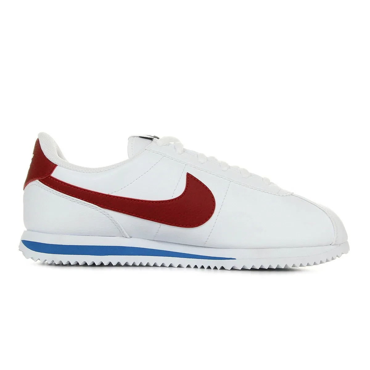Детские кроссовки для мальчиков с кожаным верхом Cortez Basic Sl (Gs) NIKE, White White Varsity Red Black 103 — фото 4