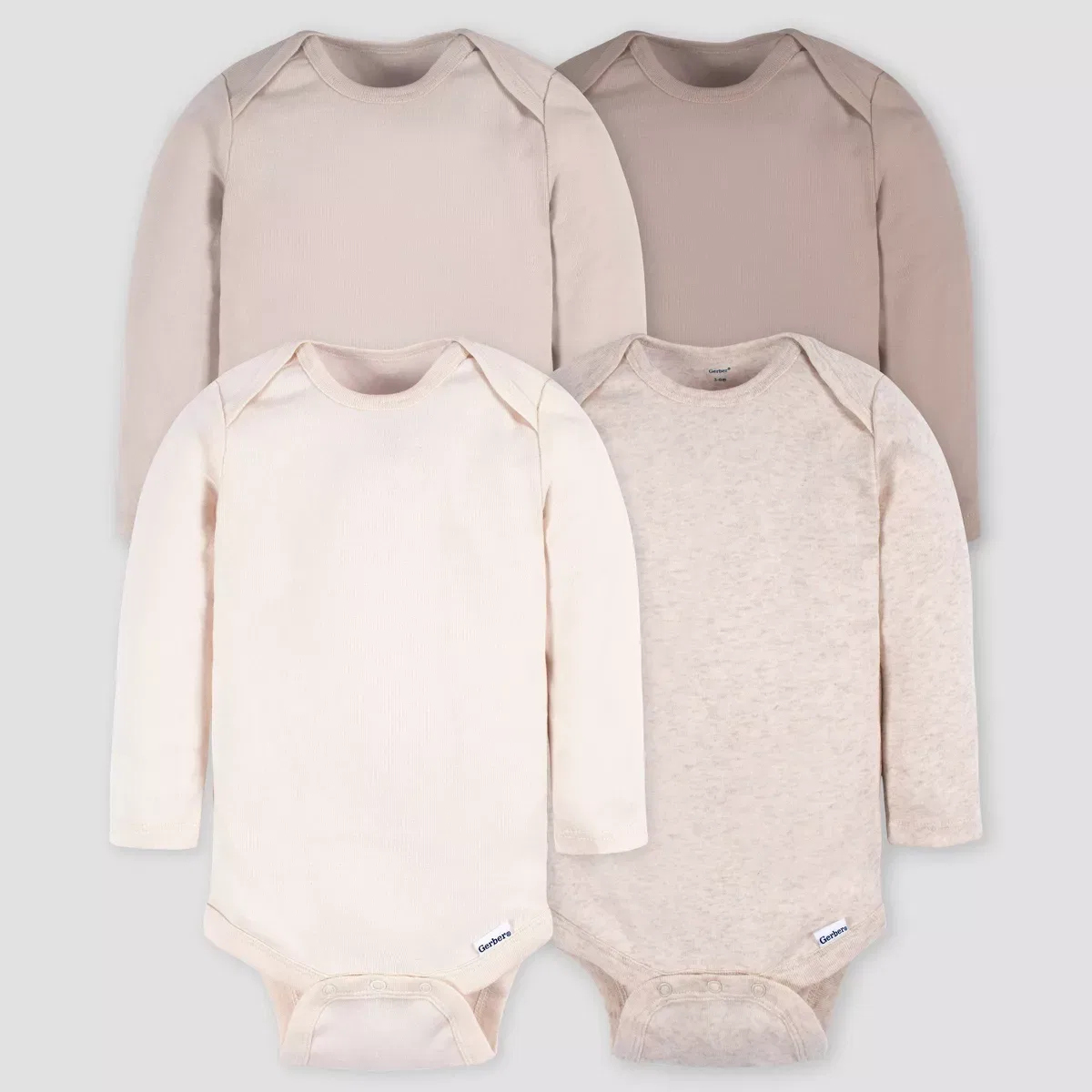 Детский боди-комбинезон с длинным рукавом хлопковый Gerber Baby 4pk Long Sleeve Onesies NEWBORN, Brown