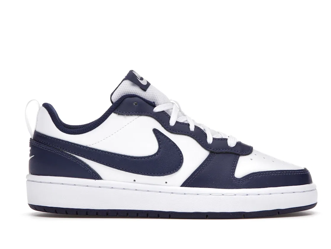 Детские кроссовки с кожаным верхом Nike Court Borough Low 2 Nike, White/Blue Void/Signal Blue