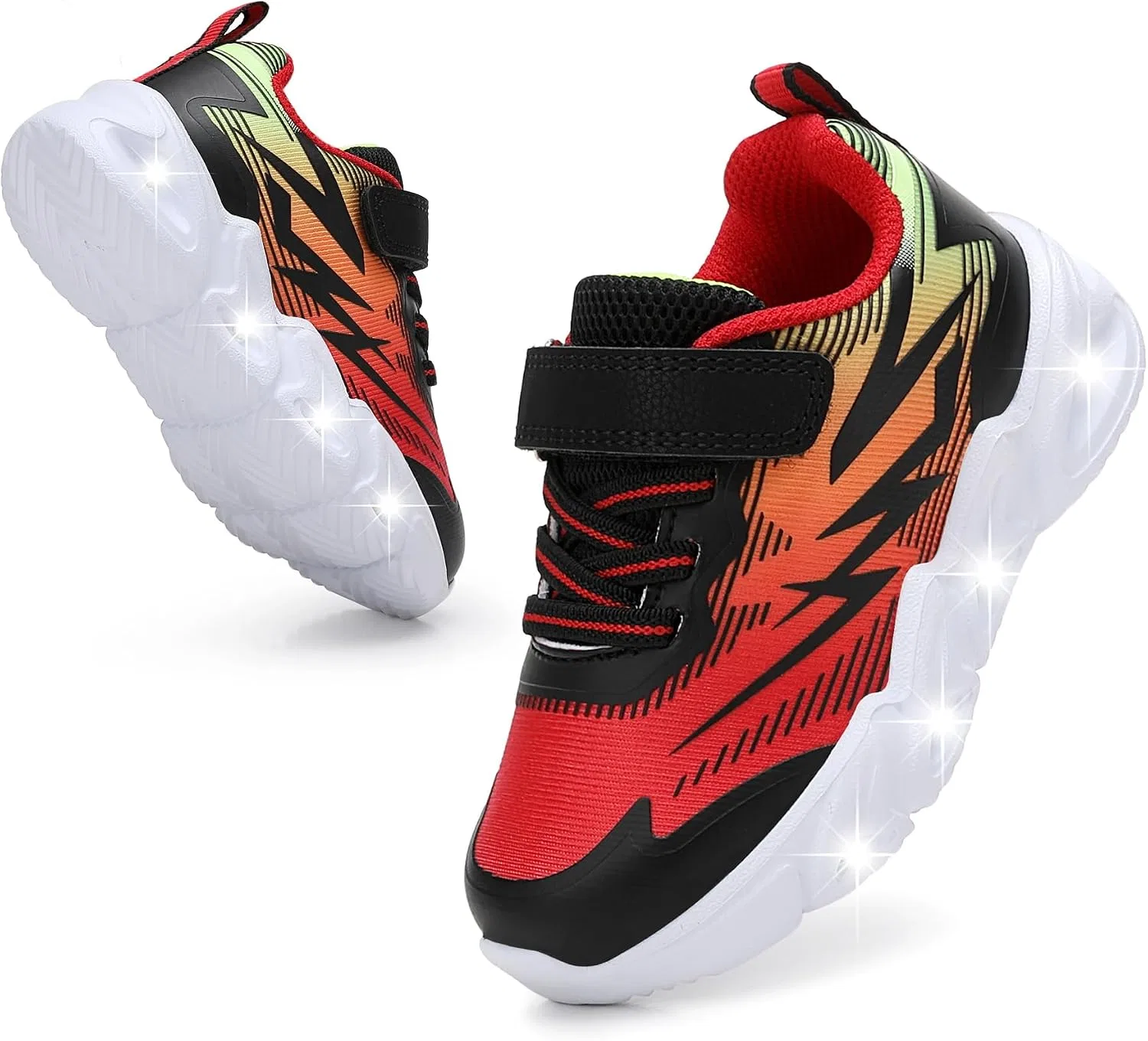 Детские светящиеся кроссовки с дышащей сеткой Amzounoy, Red Light Up Shoes — фото 3