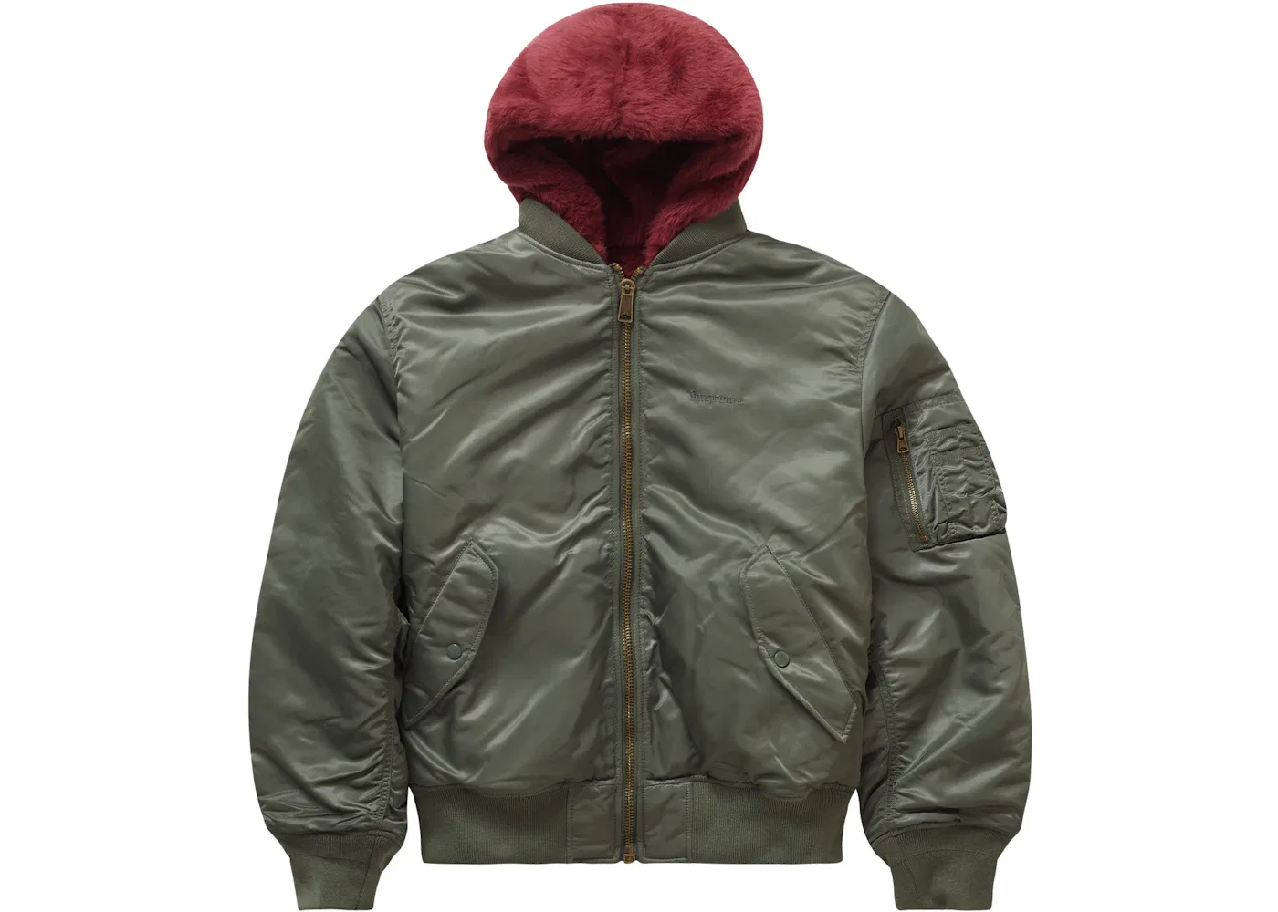 Мужская куртка-бомбер из искусственного меха Supreme MA-1, Olive