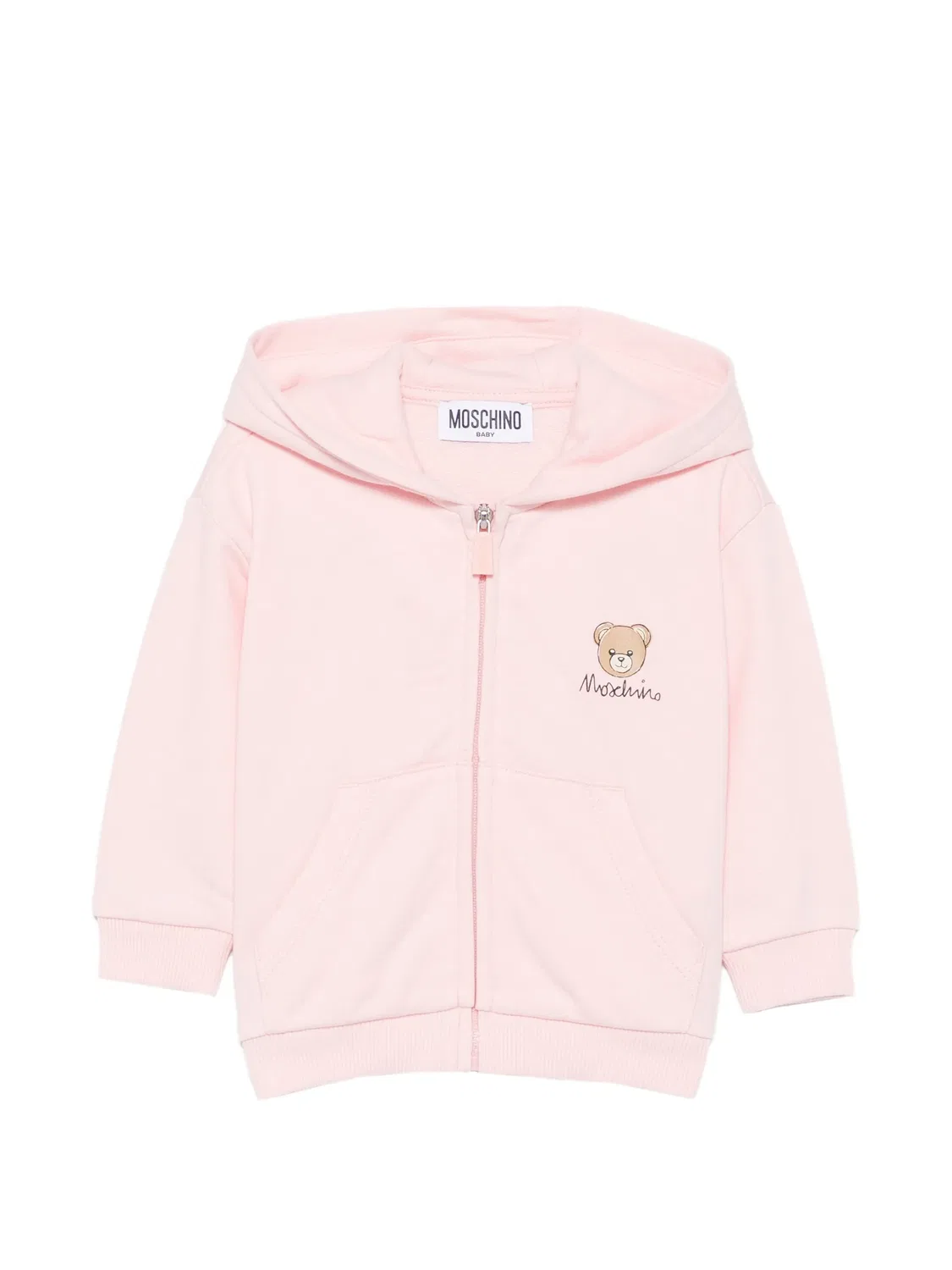 Худи на молнии Teddy Bear розового цвета Moschino, розовый