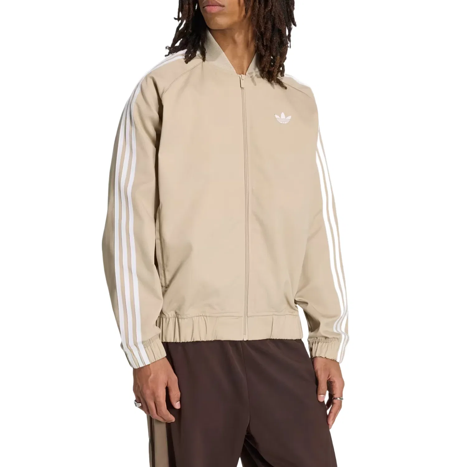 Мужская куртка Adicolor Classics Twill Track Jacket Asia Sizing 'Khaki Three' adidas, Khaki Three — фото 4