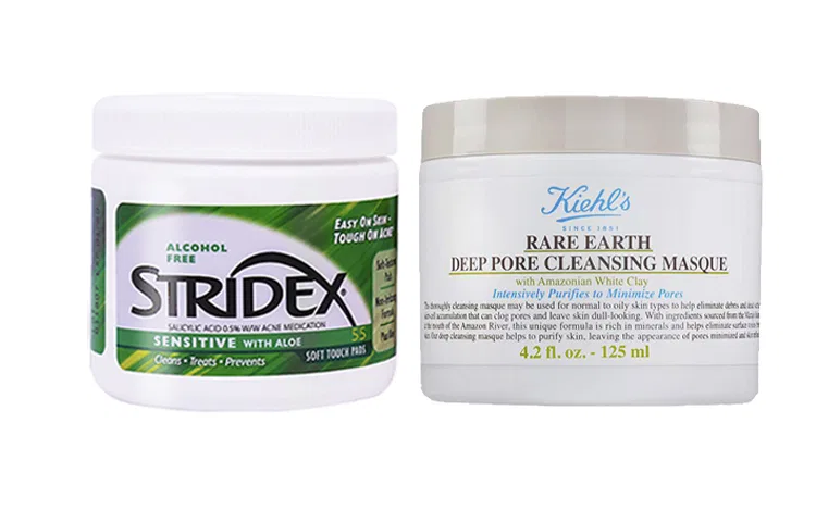 Набор для ухода за кожей Kiehl's Amazon White Clay 125ml, STRIDEX Salicylic Acid Acne Treatment Cotton Pads, Red Bottle, Upgraded, Kiehl's, STRIDEX — фото 2