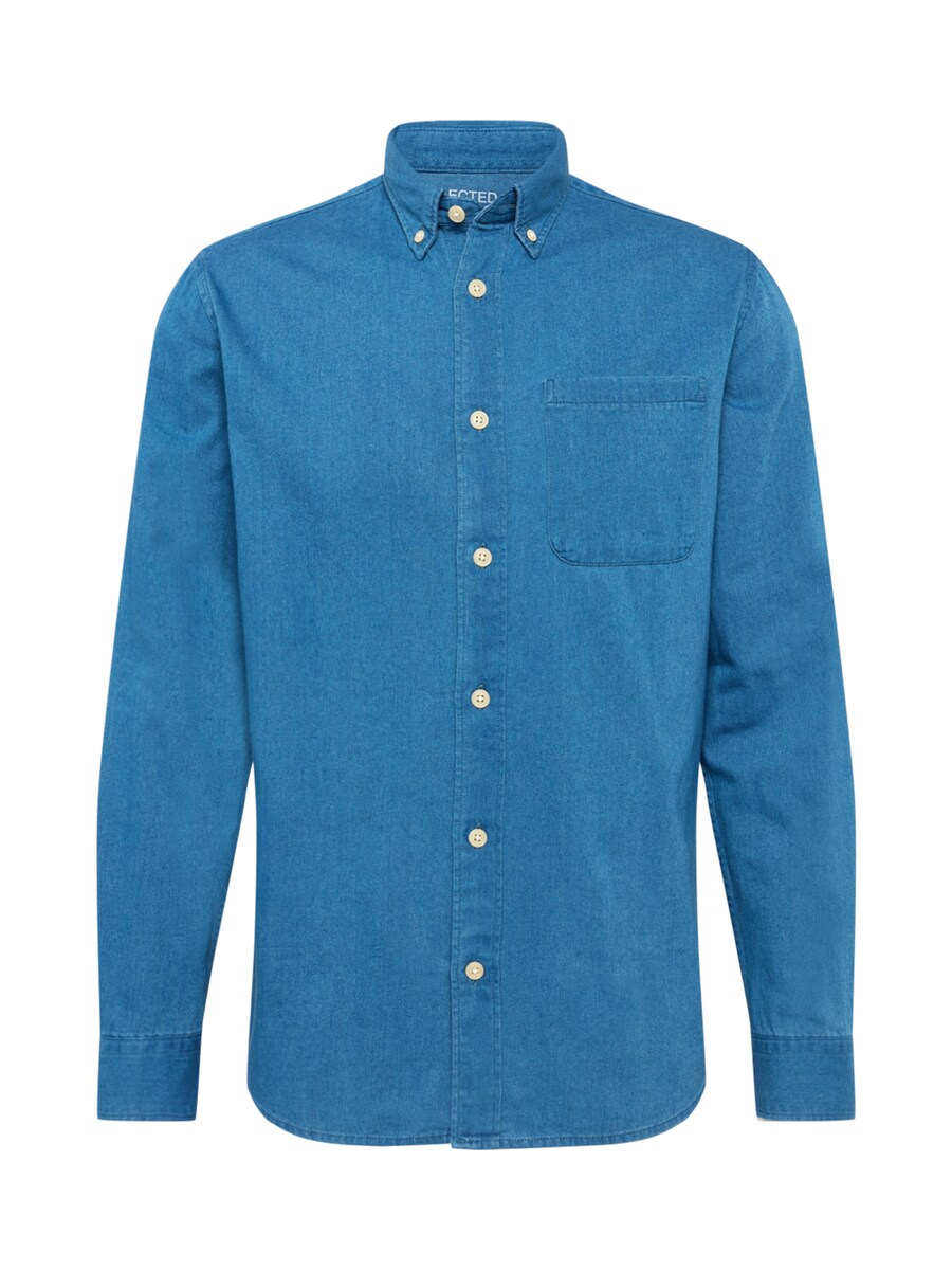 

Рубашка на пуговицах классического кроя SELECTED Rick, Blue Denim