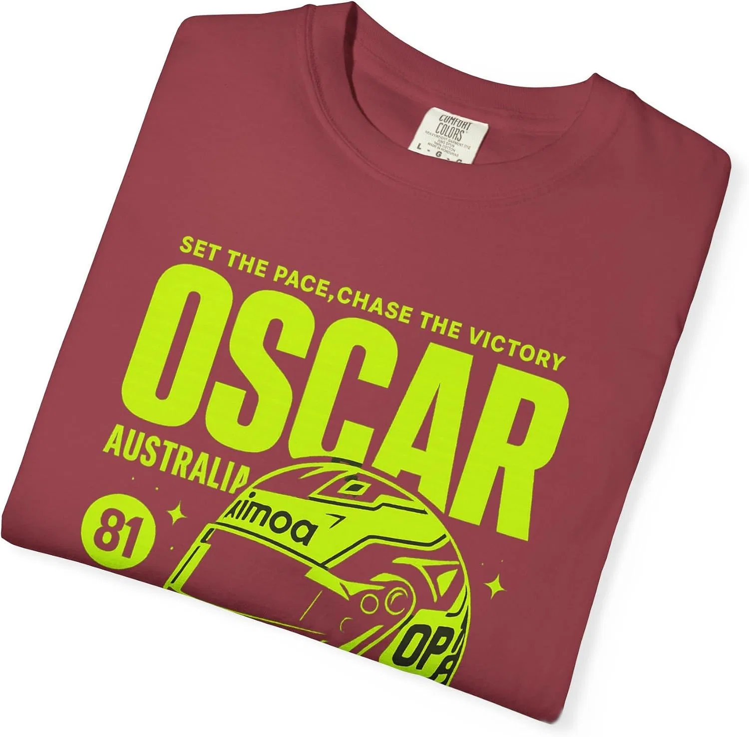 Женская футболка с гоночным принтом Oscar Comfort Colors, Chili — фото 3