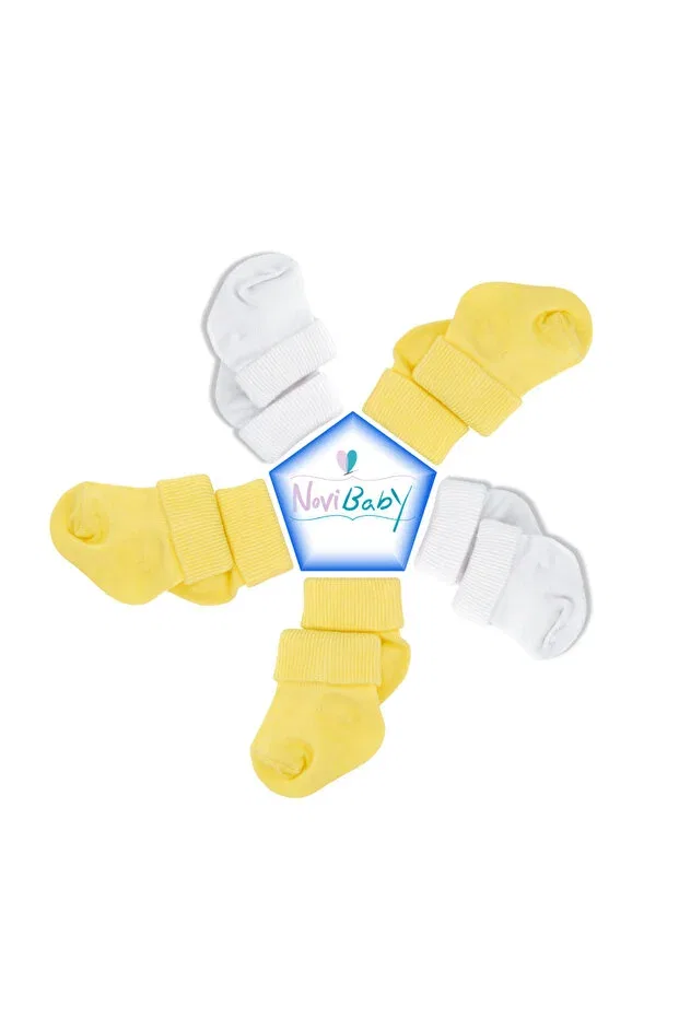 Детские носки для новорожденных хлопковые набор 5 шт Basics Novibaby, Sunshine — фото 3