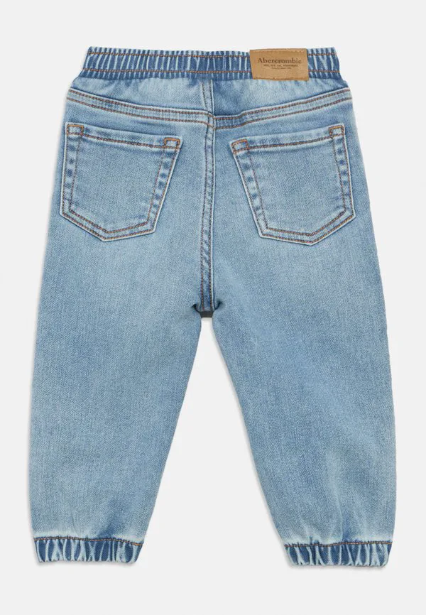 Джинсы прямого кроя унисекс dobby Abercrombie & Fitch, Mottled Light Blue — фото 2