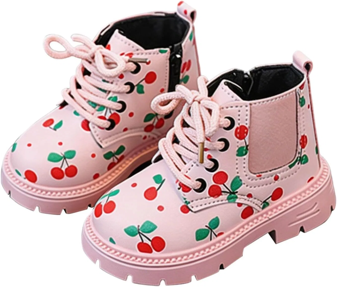 Детские ботинки для девочек с принтом и боковой молнией SHOPESSA, Pink