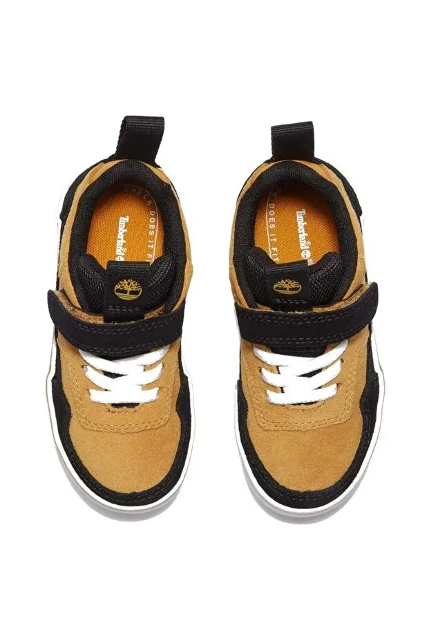 Детские кеды для девочек на липучке Stone Jump Low Hook & Loop Sneaker Timberland, Wheat Suede — фото 4