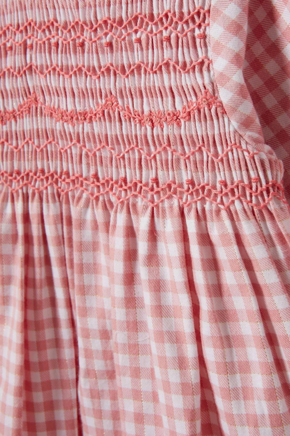 Платье с принтом в клетку Gingham Smock Dress Tartine et Chocolat — фото 3