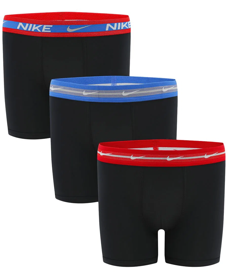 Комплект трусов-боксеров Dri-FIT с эластичным поясом, 3 пары Nike, Black