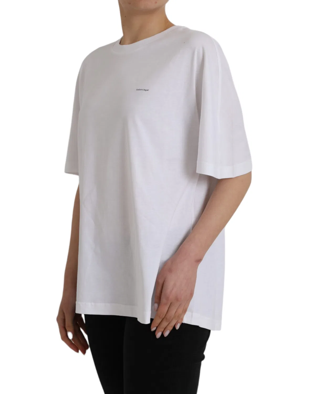 Женская футболка с коротким рукавом и логотипом Balenciaga, White — фото 3