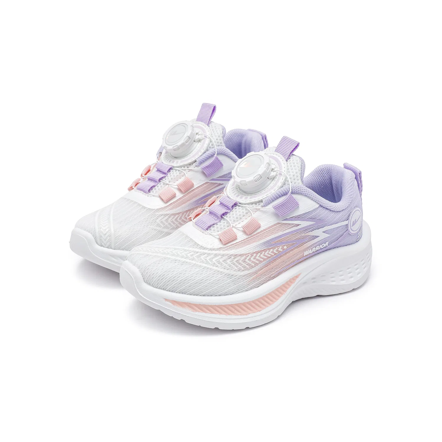 Детские кроссовки для девочек с защитой от скольжения White Pink Purple WARRIOR — фото 3