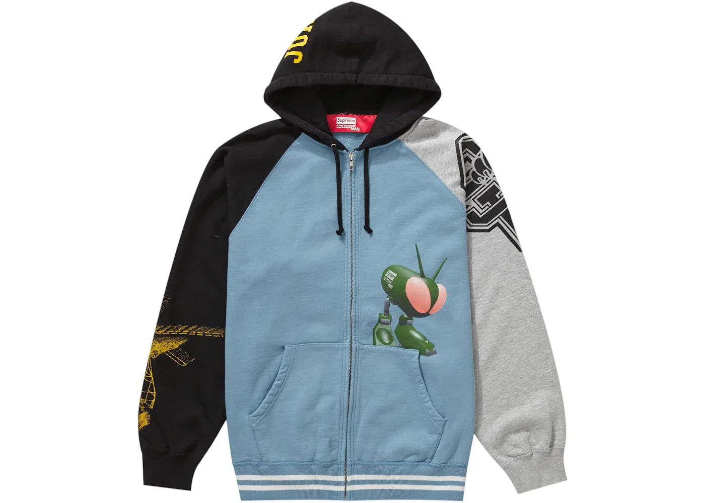 Мужской худи на молнии с капюшоном JUNYA WATANABE CDG MAN Supreme, Dusty Blue