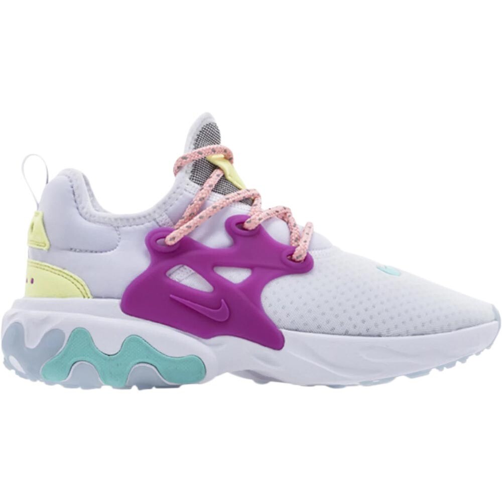 Кроссовки Nike Wmns React Presto White Hyper Violet, фиолетовый/белый/желтый